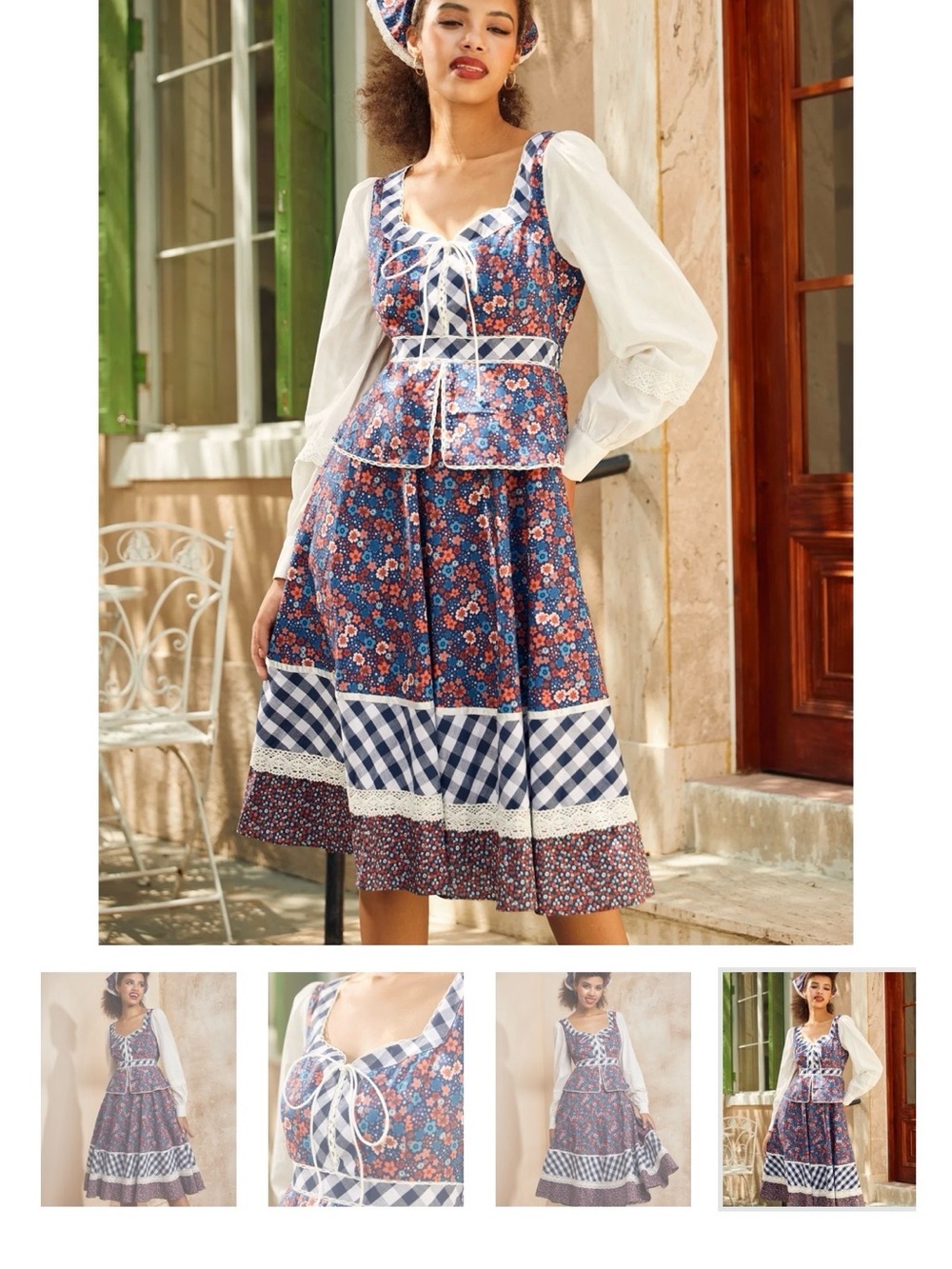 Nwt Gunne Sax Dress with Gingham Trim